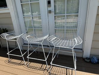Mid Centry Modern Metal Bar Stools x3