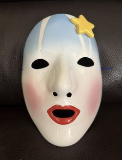 Vtg 80's Vandor Pelzman Design Ceramic Mask Golden Star 1985 Japan Rare