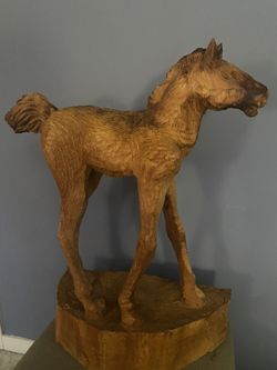 Wooden Hand Carved Foal 