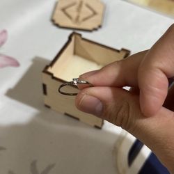 White silver + cz ring