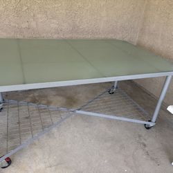 Glass Top Metal Table