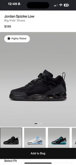 Jordan Spizike Low-  Size 6.5 Boys Youth