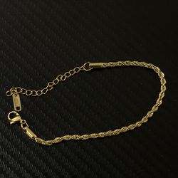 18k Gold Rope Chain Bracelet