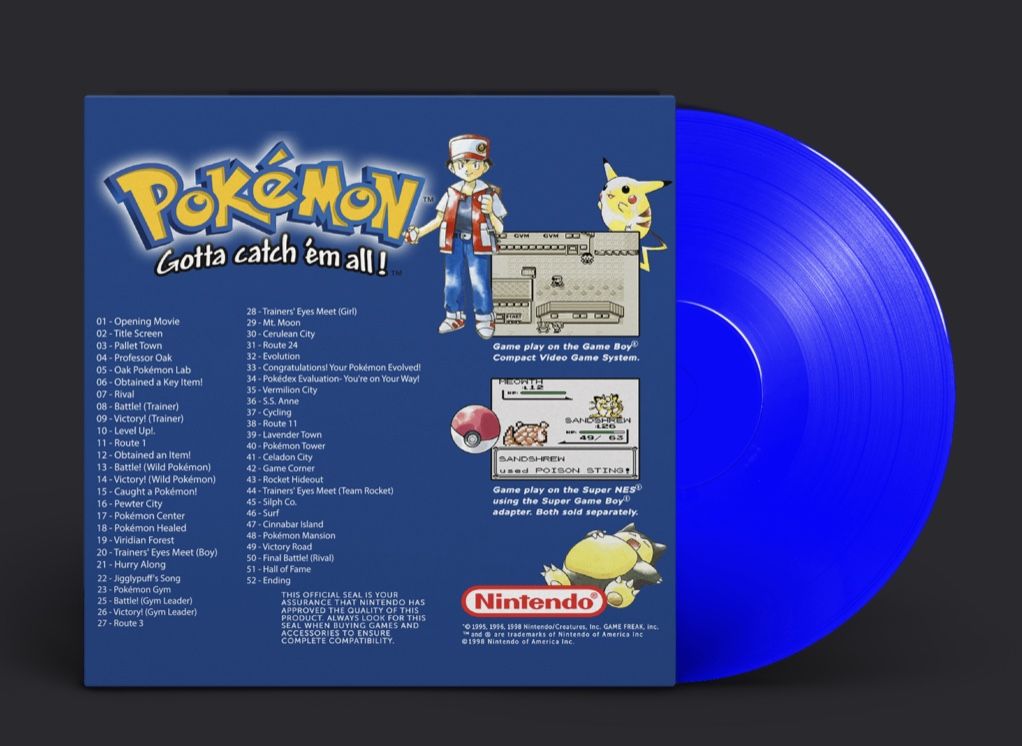 Pokémon Blue Gameboy Vinyl Sound Track