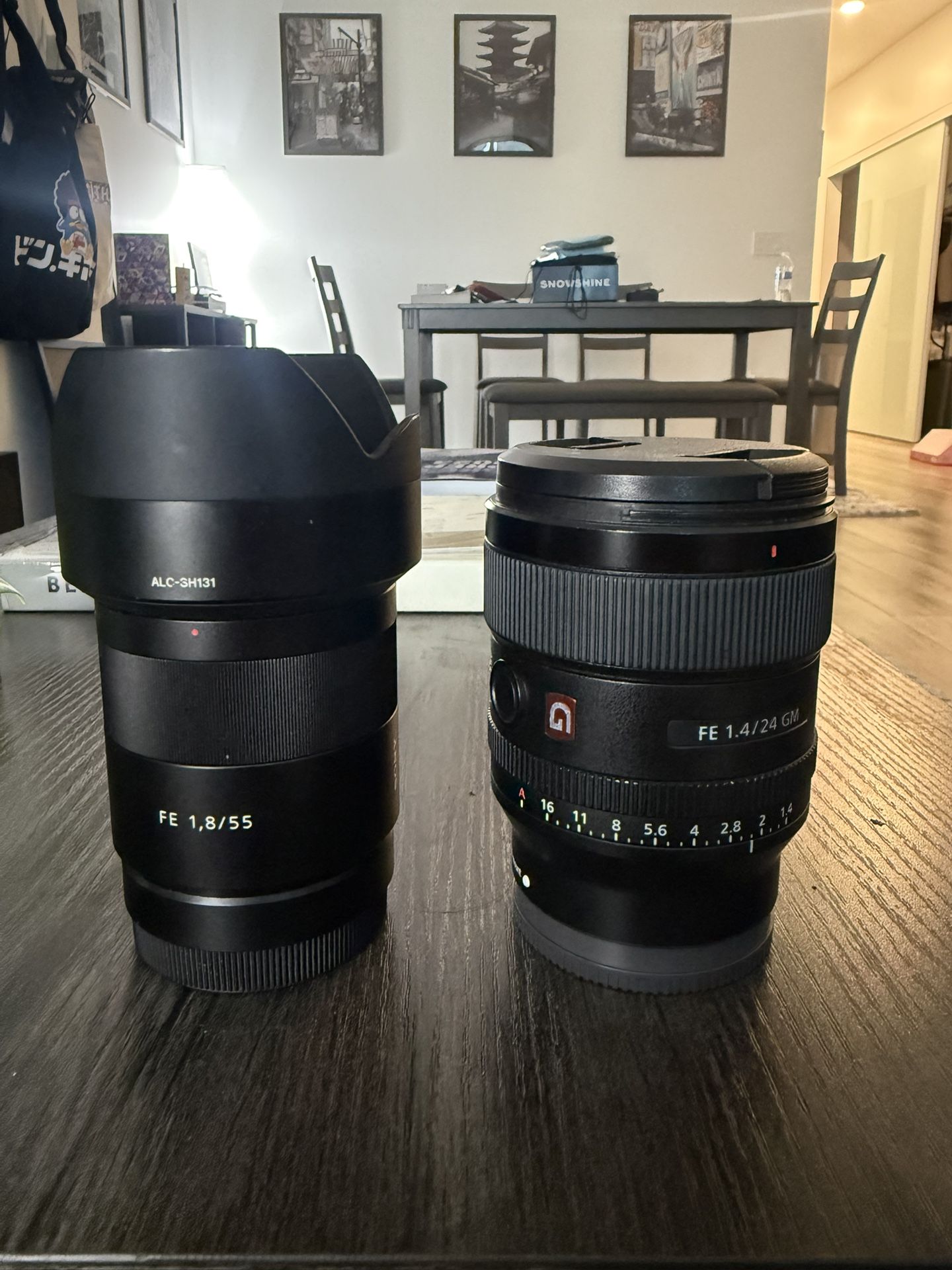 Sony 24mm 1.4 GM And 55mm 1.8 Zeiss lens