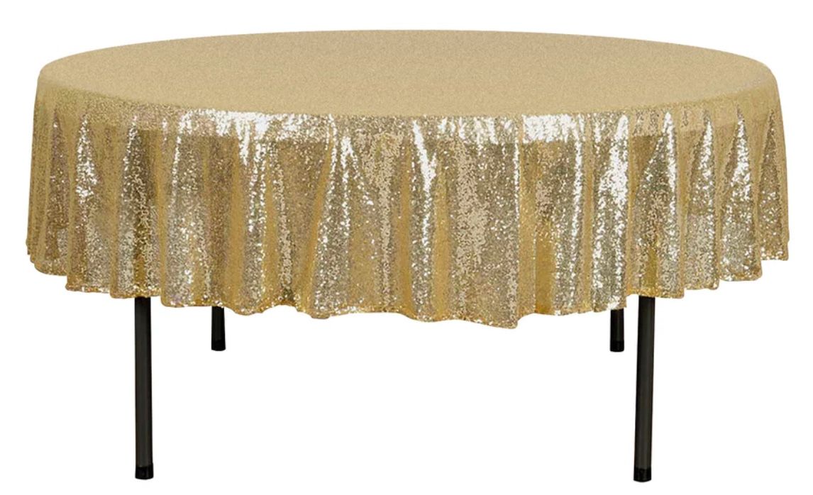 Round Gold Sequin Table Cover