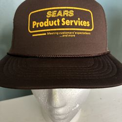 Vintage Sears Roebuck and Co Product Service Snapback Hat Trucker Mesh Brown 90s