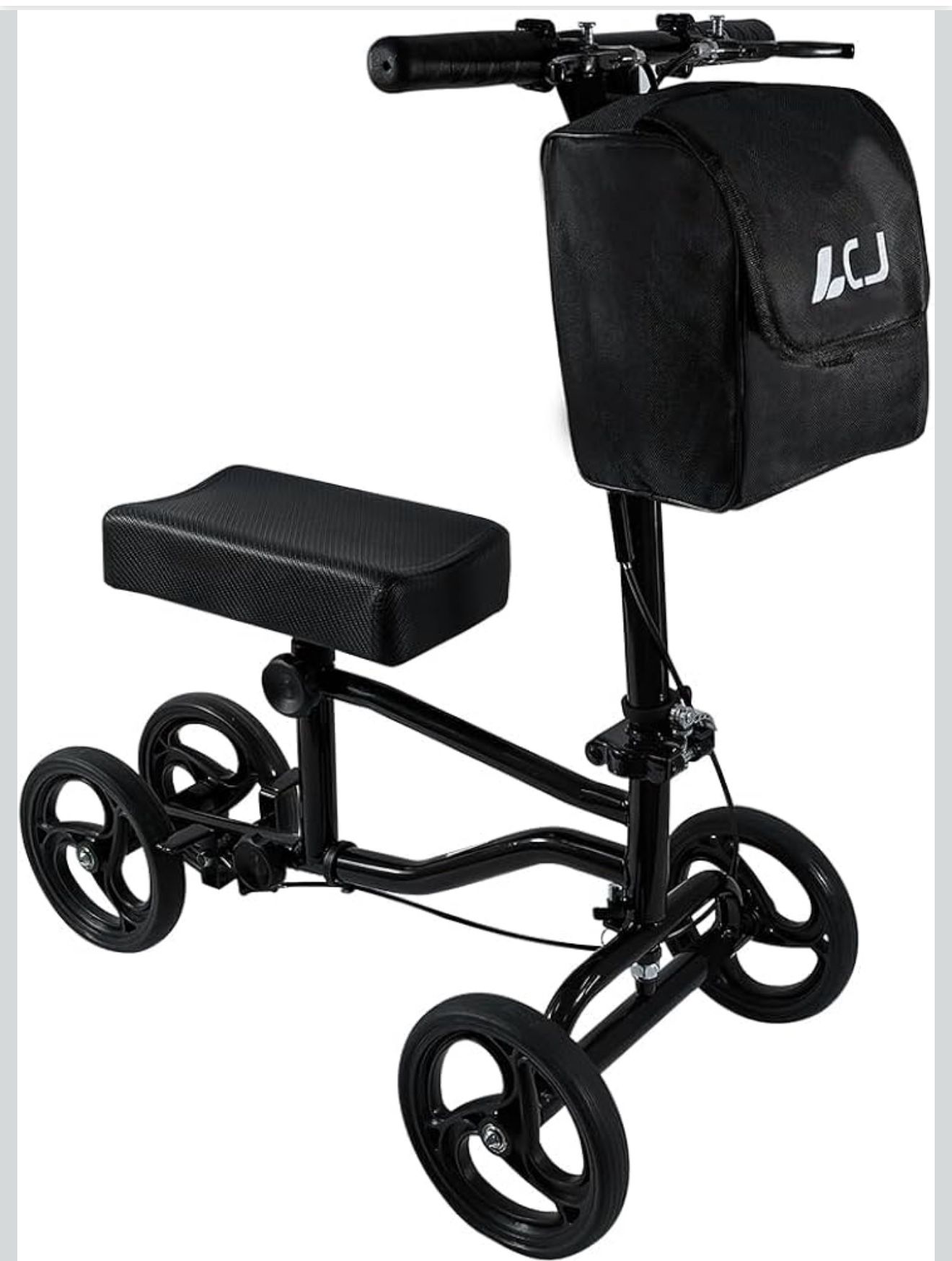 LCJ Knee Scooter Knee Walker Leg Scooter for Adults for Foot Surgery Lightweight Knee Roller Broken Foot Scooter for Adult with Braking System Black