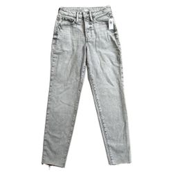 Old Navy Womens 00 Jeans Gray OG Straight High Rise Secret Slim Pockets