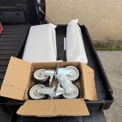 2-Tier Service Utility Cart, Flat Top, Handle & Locking Casters 