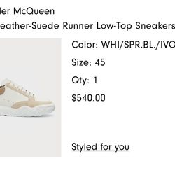 Alexander Mcqueen Size 45