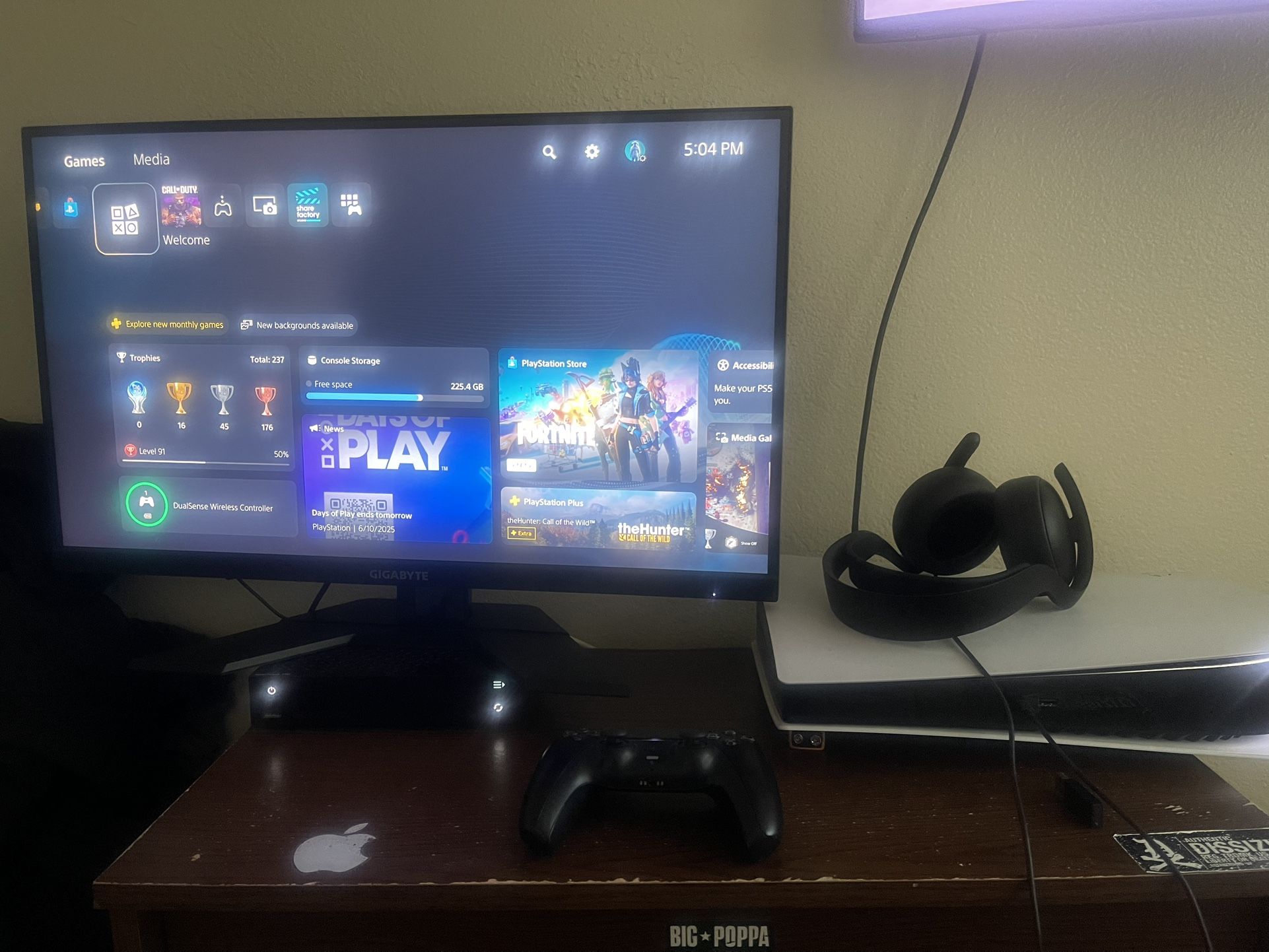 Ps5 Digital, Monitor GIGABYTE , Pulse Elite Headset