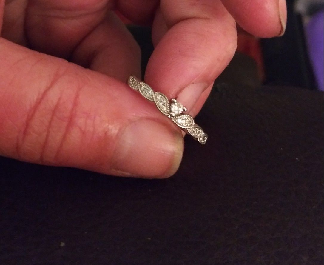 Diamond-Encrusted/Two-Toned Wedding Band
