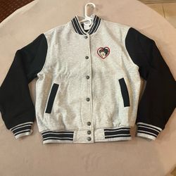 Near-Vintage Betty Boop Gray and Black Varsity Jacket