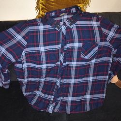 New Terra & Sky Button Up Plus Size Blouse W/ Sequins