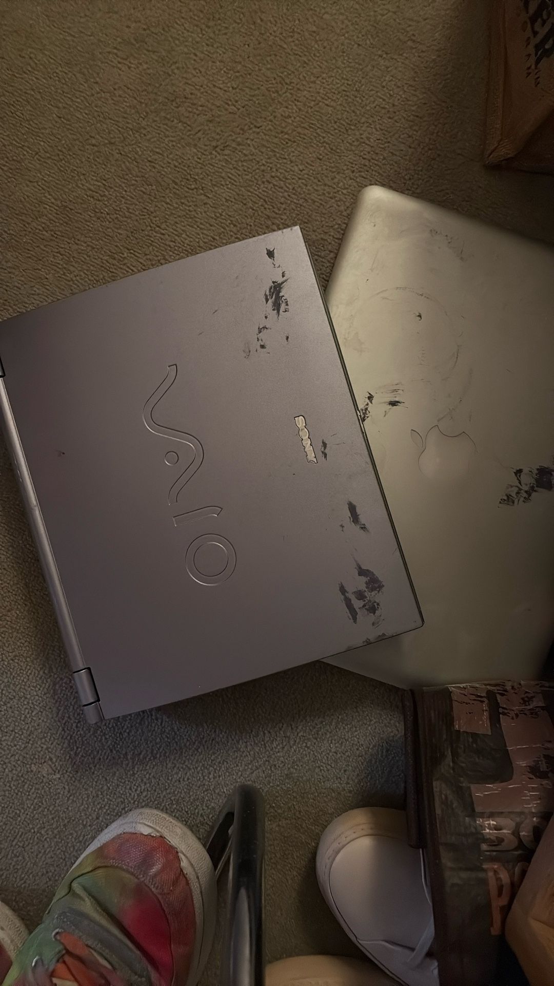 Sony Mini Laptop And Disk Player C. 1999. & Apple Mac Laptop