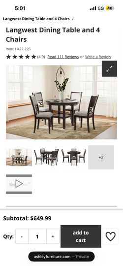 Signature Ashley 4 person round table