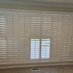 White Plantation Shutters – 128” W × 72” H – Excellent Condition