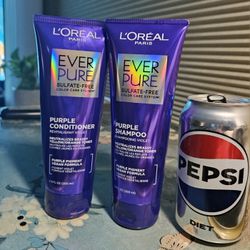 L'Oreal Paris Purple Full Size Shampoo & Conditioner Tones Down Brightness