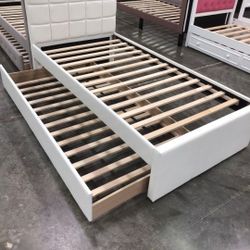 Twintwin Size White Trundlee With Ortho Matres.colchon 