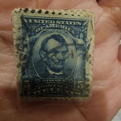 1902 5c Abraham Lincoln, Blue, Specimen