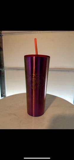 Starbucks, stainless steel, coffee mug with straw