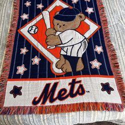 NY Mets Genuine MLB Weaved Baby Blanket