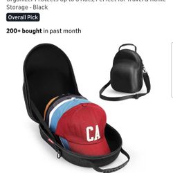 Hard Hat Case for Baseball Caps, Hat Storage with Carrying Handle & Shoulder Strap, Hat Organizer Protects Up to 6 Hats, Perfect for Travel & Home Sto