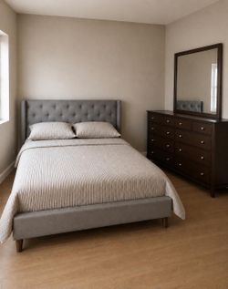 Queen bed with dresser