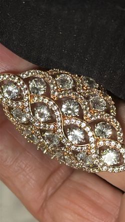 Lab-Created White Sapphire Lattice Ring in Sterling Silver and 18K Rose Gold Plate