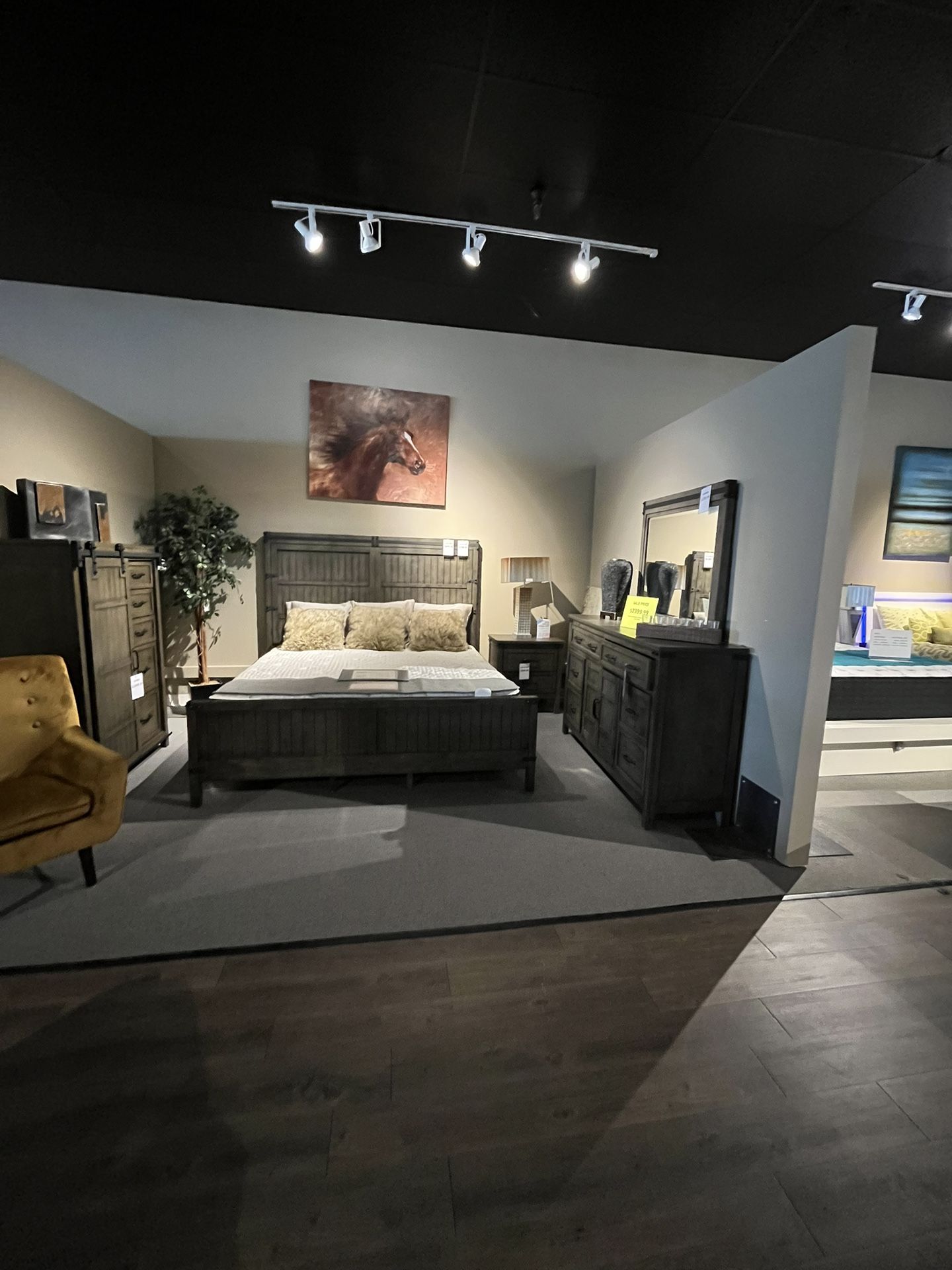 King Bed, Dresser, Mirror And Nightstand