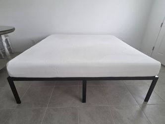 King Memory Foam Mattress with Metal Platform Frame