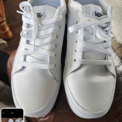 White Leather Vans