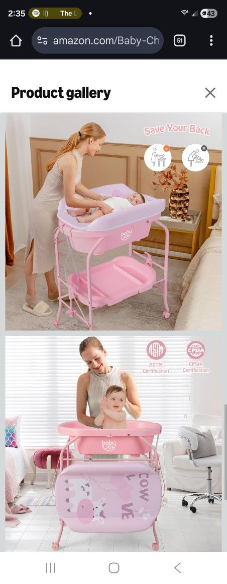 High Tub With Changing Table /storage