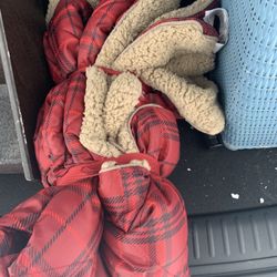 Assorted Dog Blankets, Harnesses, Nail Clipper, tick Remover, sweatshirts, shirts