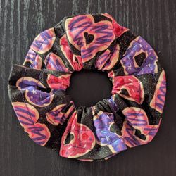 Galaxy Donut Hearts Scrunchie – Handmade 5” Cotton Scrunchie