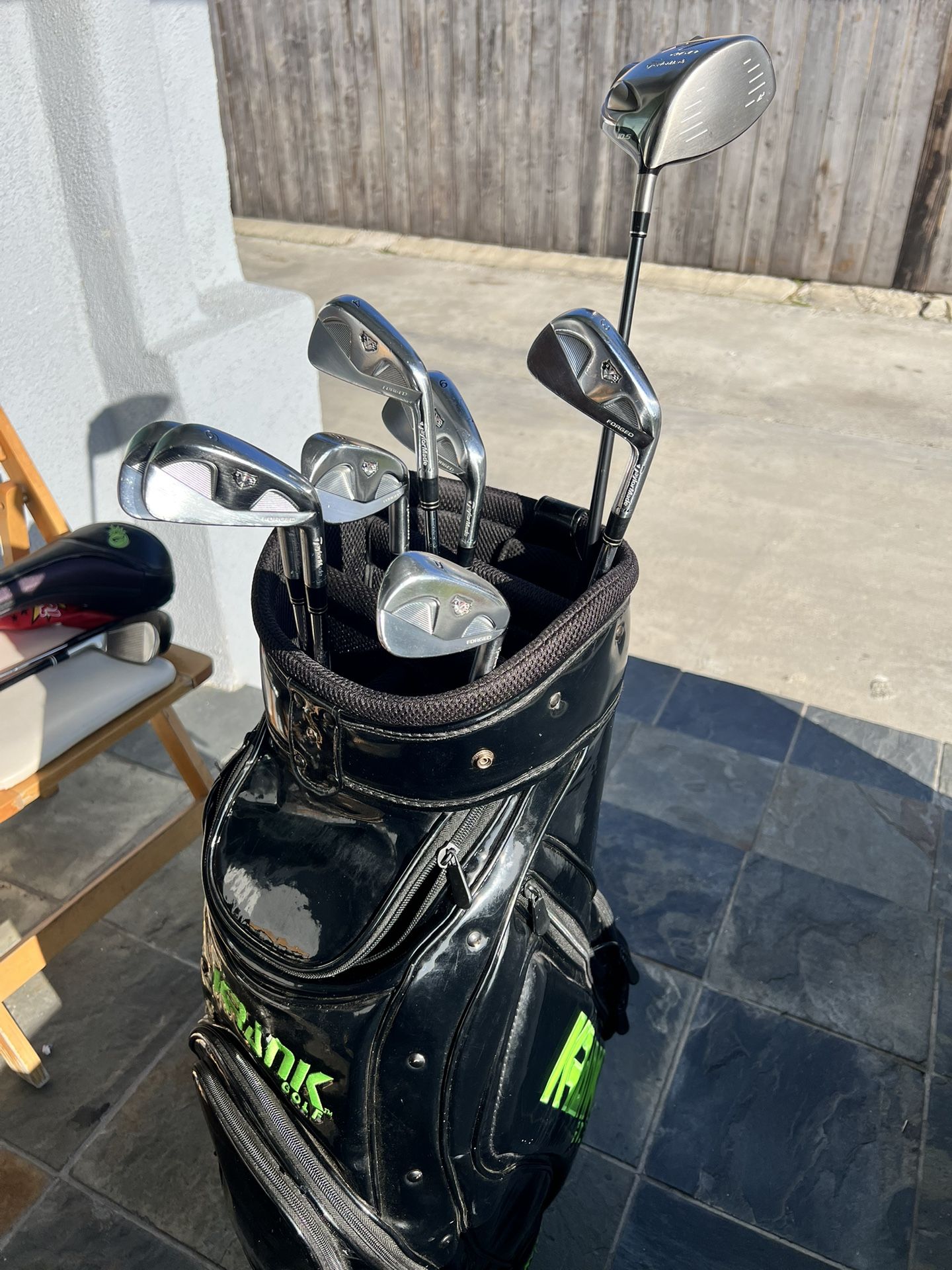 TaylorMade rac TP MB FORGED Iron Set 3-PW, Project X 6.5 shafts no 5 iron with r7 driver