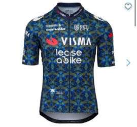 TEAM VISMA-LEASE A BIKE SHORT SLEEVE JERSEY TDF 2024 BLUE