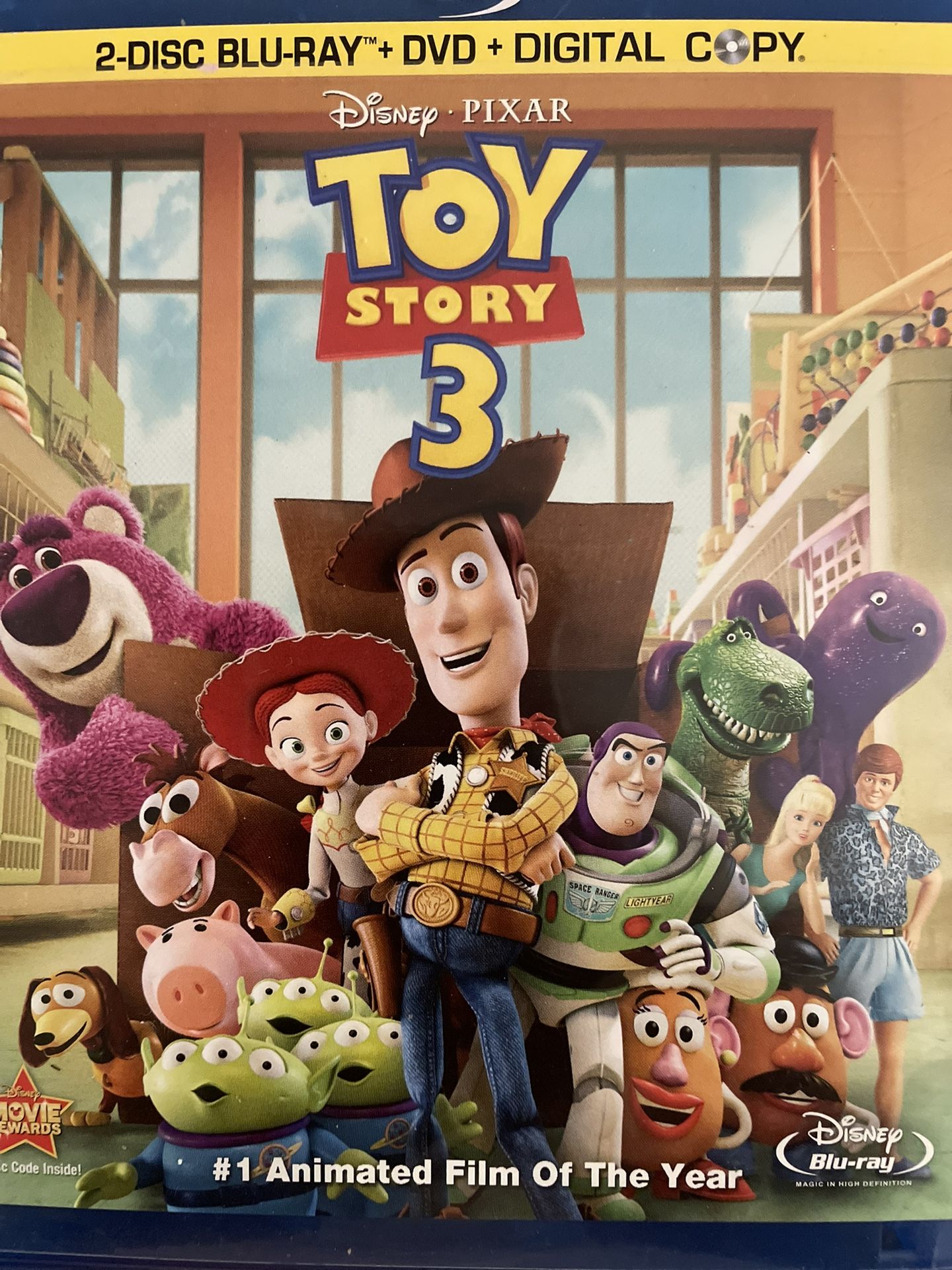 Disney’s TOY STORY 3 (Blu-Ray + DVD-2010) Tim Allen + Tom Hanks!