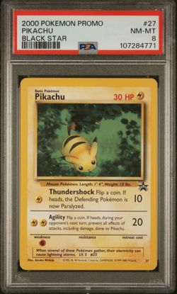 Pikachu 2000 promo power of one PSA 8