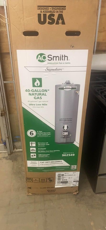 New 40 gal Natural Gas Water Heater (includes installation)