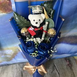 Graduation leis and bouquets