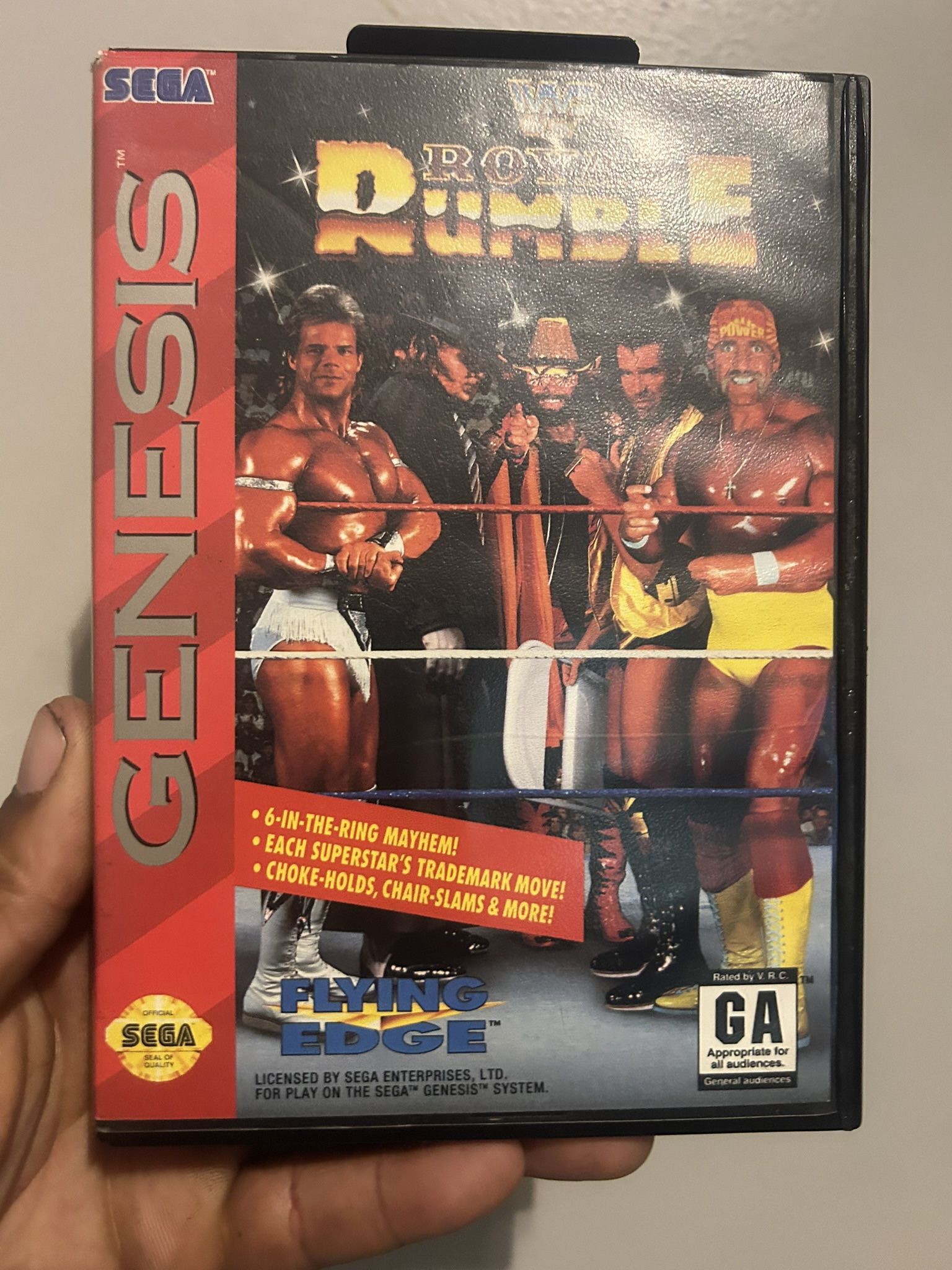 WWF Royal Rumble (Sega Genesis 1993)  Original Case, Game, Manuel. 