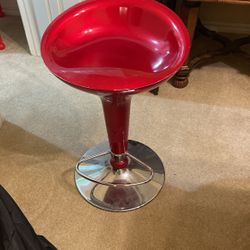 Metallic Red Swivel Chair