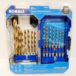 K.balt 21 -Piece Assorted Titanium Coated HSS Jobber Length Twist Drill Bit Set