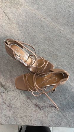 Jessica Simpson Nude Patent Platform Heels