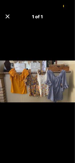 Women’s large shirts and romper $5 each