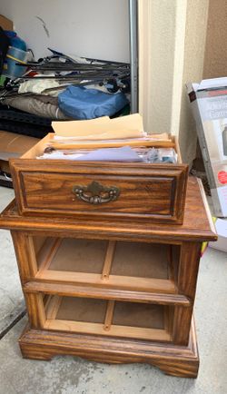 Vintage real wood side table