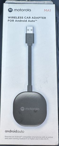 Brand New Motorola MA1 Wireless Car Adapter For Android Auto - Black - Sealed