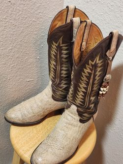 VTG Tony Lama Mens Exotic Leather Western/Cowboy Boots-9D